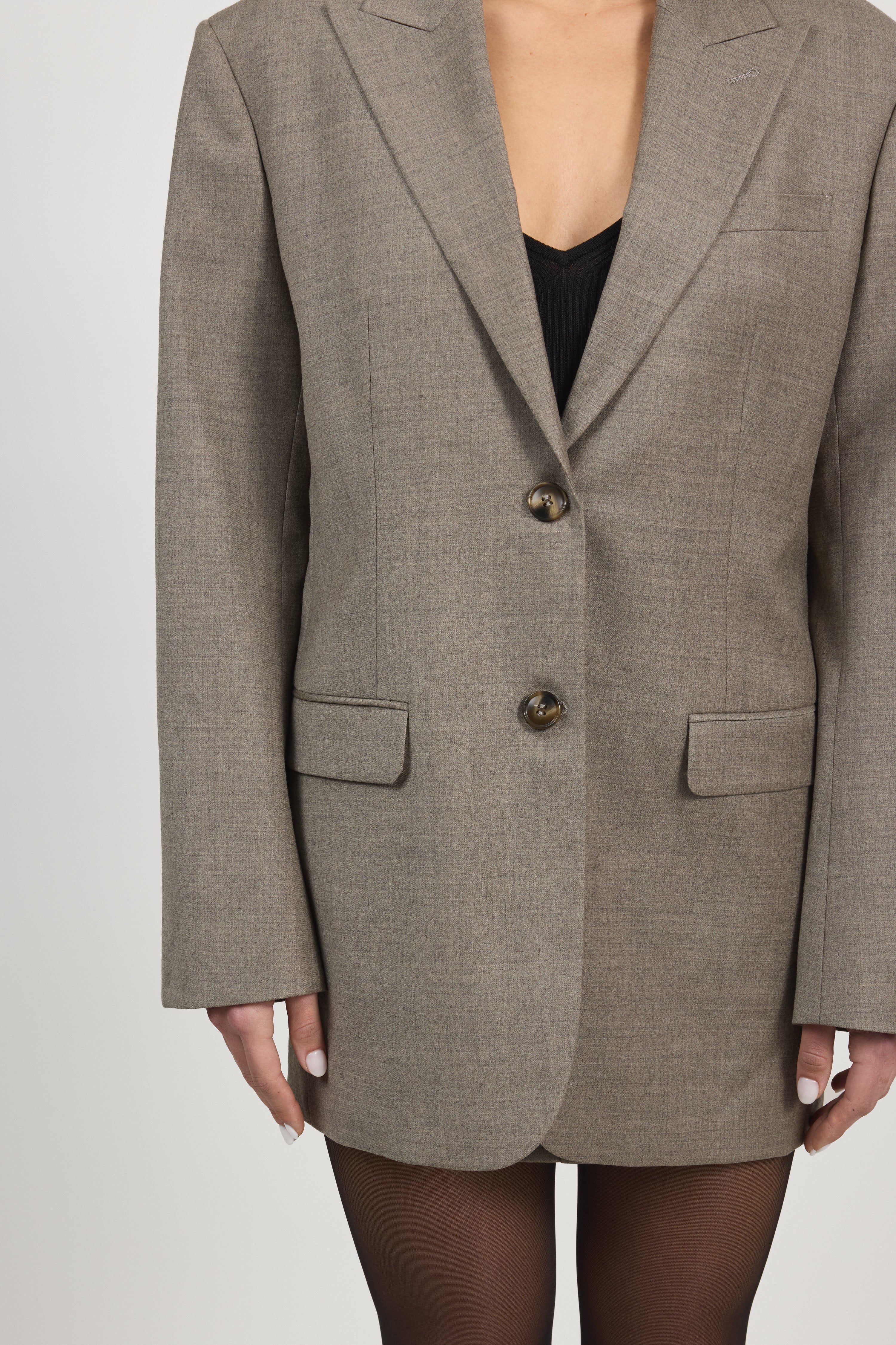 Taupe Oversized Suit Jacket