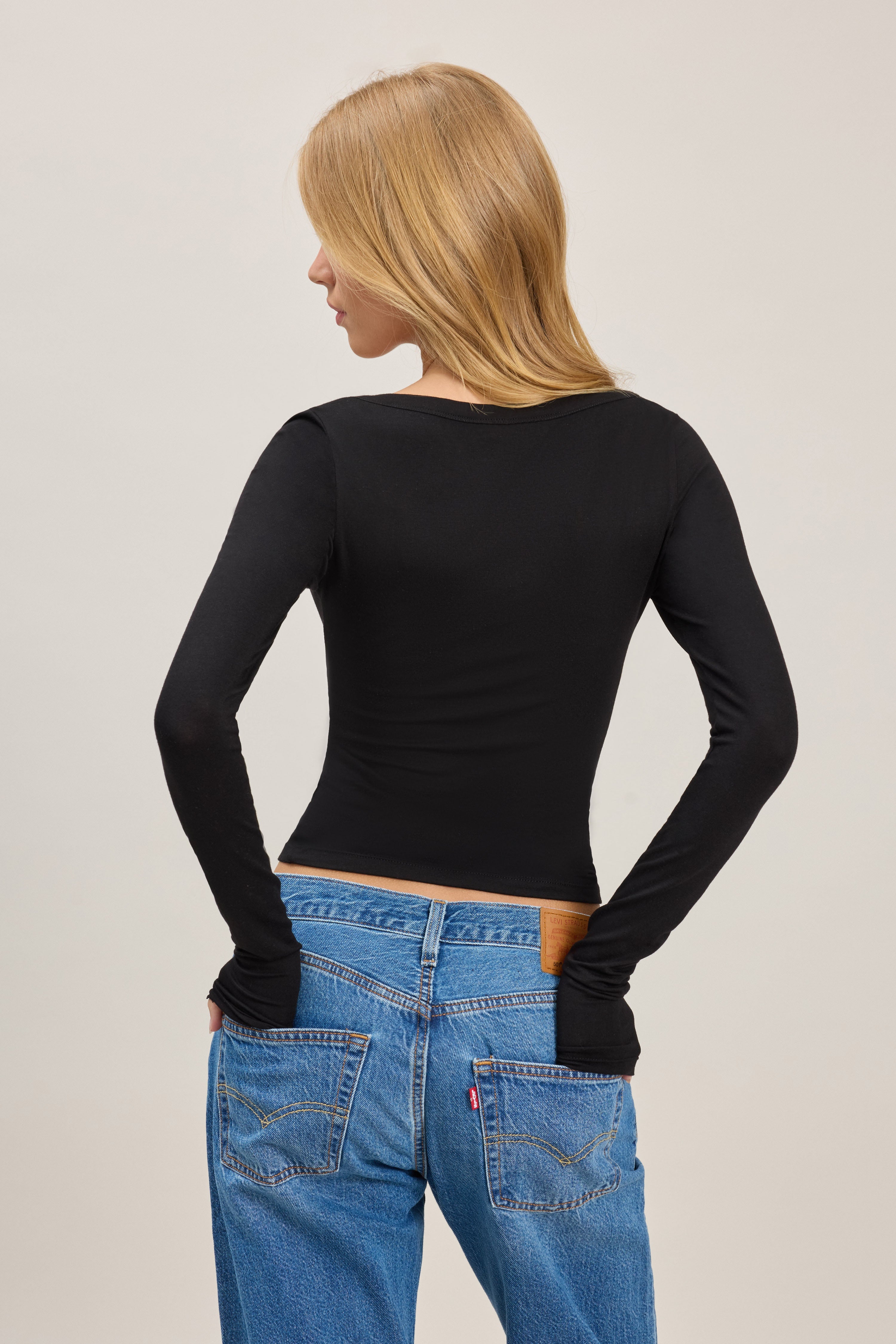 Black soft curve top