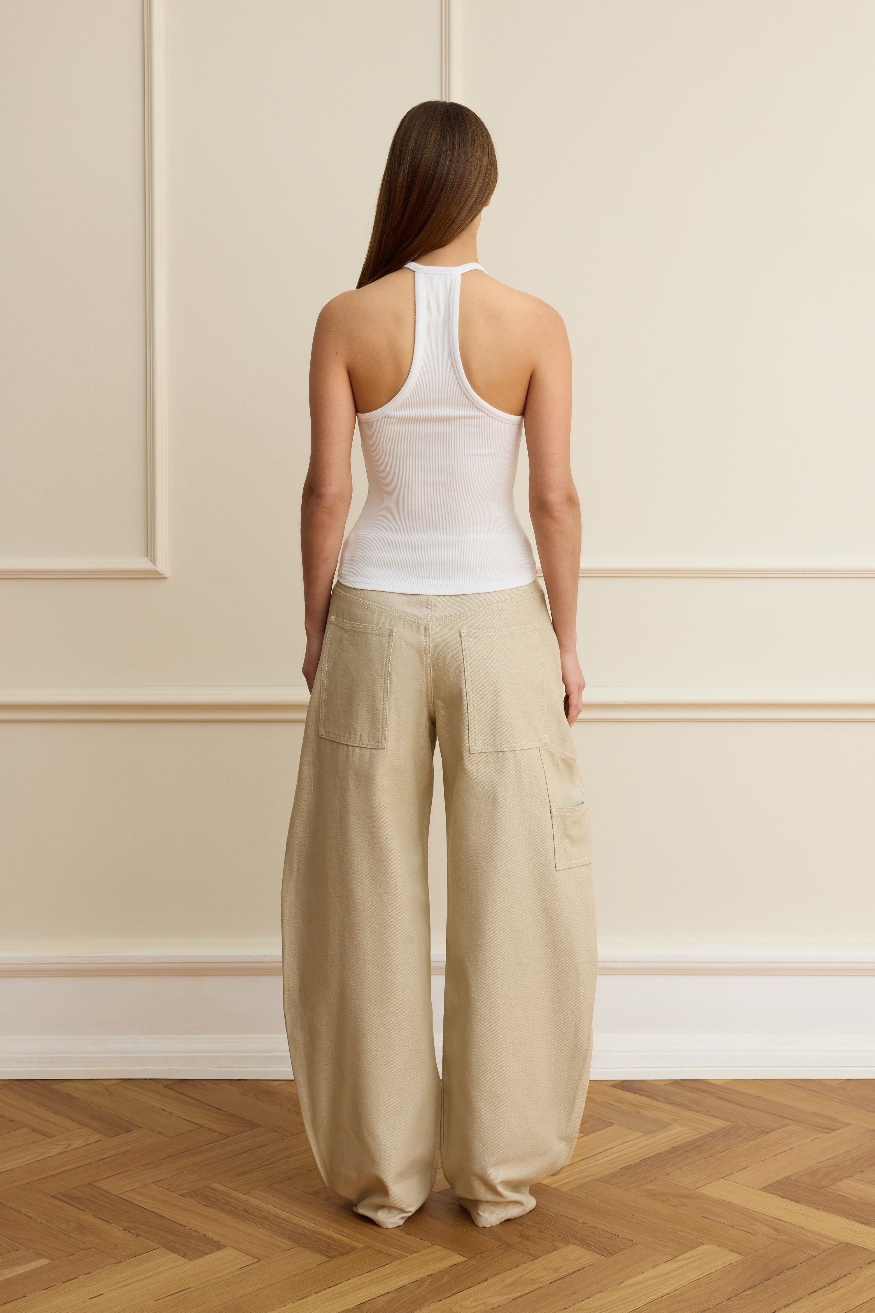 White ribbed v-neck tank