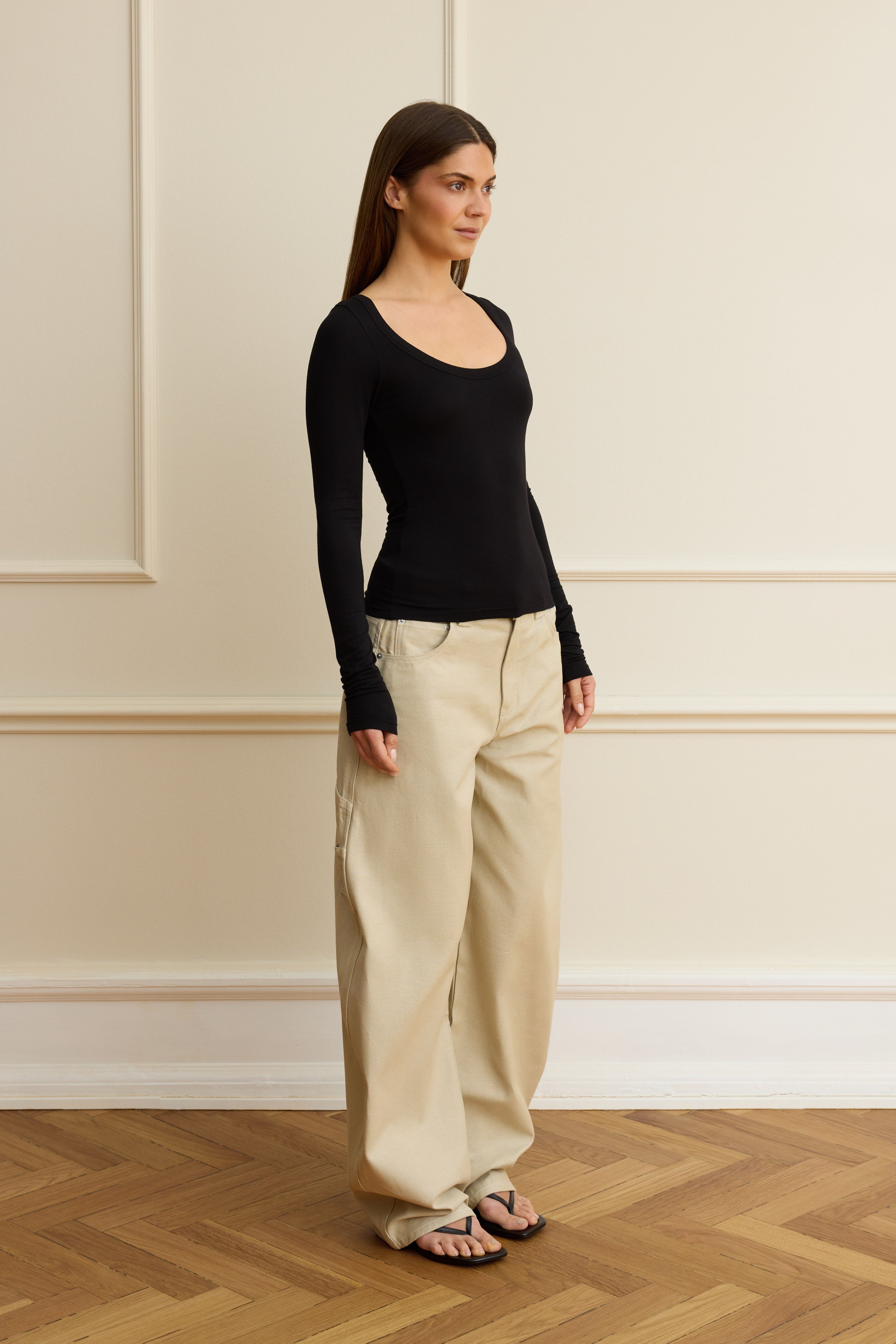 Black soft curve top